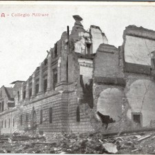 c1908 Messina Italy Earthquake Ruins Collegio Militare Postcard Military Academy