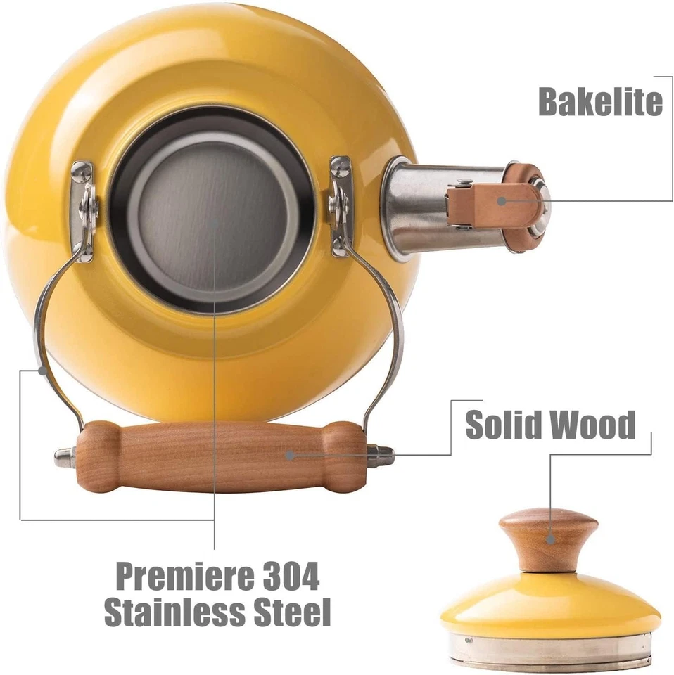 ROCKURWOK 1.6-Quart Whistling Tea Kettle – Small Stainless Steel Stovetop Teapot - Image 4 of 4