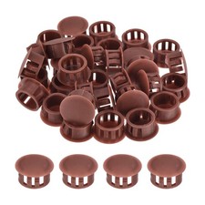 32Pcs 16mm Red-Brown Nylon Plastic Round Locking Hole Plugs Insert End Caps