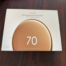 Google Nest Learning Termostato 4ta Generación Dorado Pulido con Sensor de Temperatura GA05171-US