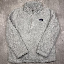 Patagonia girls Los Gatos gray pullover sweater size M10 youth Quarter Zip