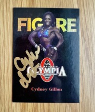 CYDNEY GILLON SIGNED 2021 MR OLYMPIA CARD RACC TRUSTED FIGURE HOLO