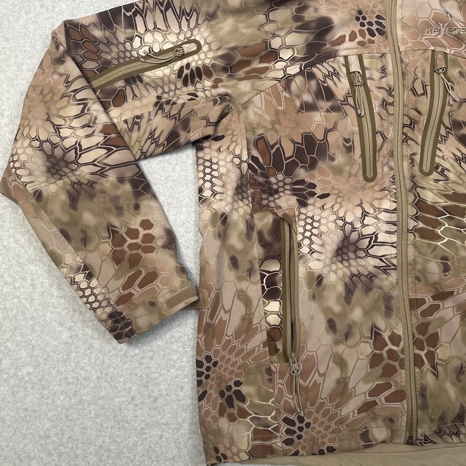 kryptek dalibor jacket mens M camo highlander hunting softshell zip pockets - Image 2 of 4