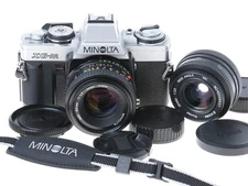 MINOLTA XG-M 35mm Film Camera Kit w 50mm f 1.7 & 28mm f2.8 Lenses - FILM TESTED