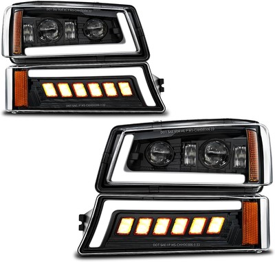 Z-OFFROAD LED Headlights Assembly DOT Approved with DRL Turn Signal Black 