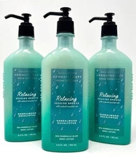 3 Bath & Body Works RELAXING SEASIDE BREEZE Aromatherapy Body Lotion 6.5 oz NEW