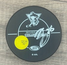 Wilkes-Barre Scranton Penguins Happy Valentine's Day 2023 Auto Puck Tyler Sikura