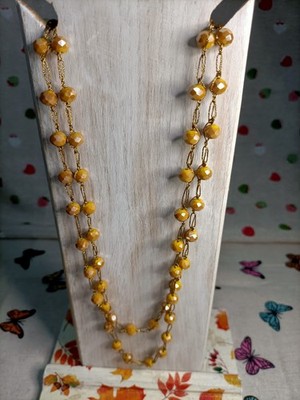 Collar Con Hilo Metalizado De Varias Vueltas Tejido A Crochet Con Piedras...