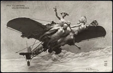 Allegorie, by A. Noyer, Vintage Post Card, 1910's Paris, France