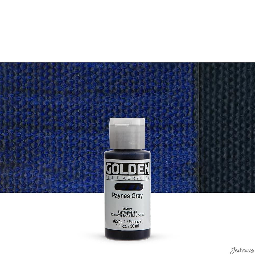 Golden Fluid Acrylic Paint High Pigment 30ml 1oz Payne's Grey For Art Mixing