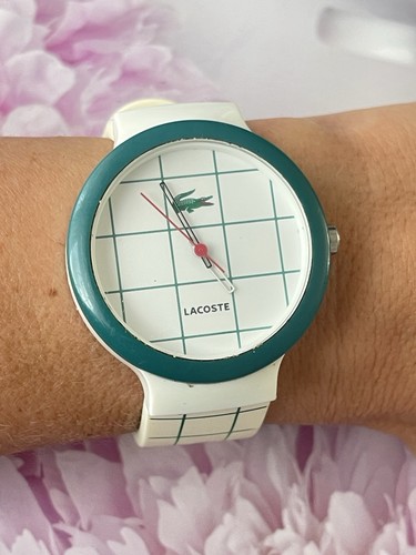 GOA LACOSTE UNISEX WRIST White Green Rubber Strap Retro Style Silicone 113