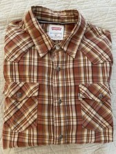 Levi's Vintage Snap Front Patch Pocket Western Cut Chores Shirt Size M