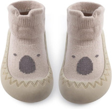Toddler Sock Shoes Cute Baby First Walking Shoes Soft Sole with Grips for Boys G