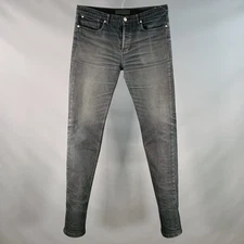 A.P.C. Size 33 Grey Cotton Blend Twill Slim Tapered Button Fly Jeans