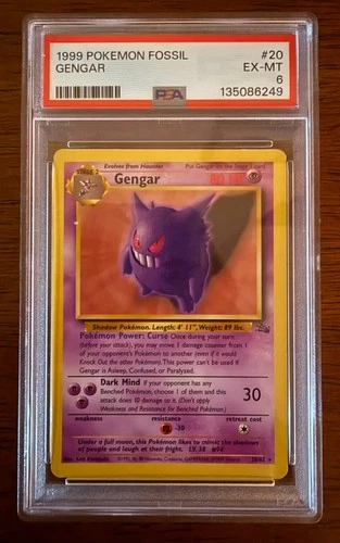 1999 Pokémon Fossil #20 Gengar PSA 6 – Non-Holo