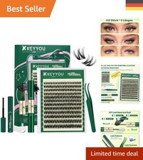 Voluminöse Wimpern Extensions D Curl 132pcs Kit – DIY Schönheit zu Hause