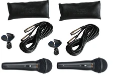 Audio2000'S Two ADM101 Professional Dynamic Microphone with cable, clip, bag-N,O