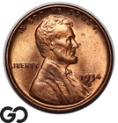 1934-D Lincoln Cent Wheat Penny, Lustrous Cherry Red, Solid Gem BU++ RD