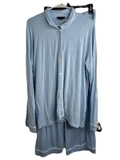 J Crew Pajama Set, Men s Size L, Blue White, Knit, Long Sleeve, Long Pants