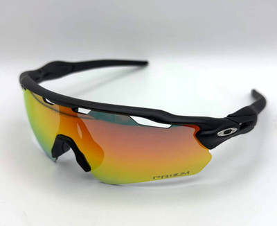 Oakley Radar EV Path Sunglasses Black Orange With Box, Case, & Accessories