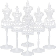 Miniature Female Mannequin Dress Forms 6-Pack Small Doll Dress Display Stands...