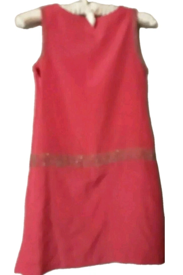 Nicole Miller Beaded Dress Girls Size M Pink Sleeveless - Image 2 of 4