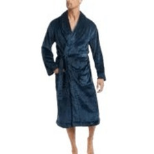 Goodfellow Co Plush Bath Robe Size S/M Dressy Blue Men s Sleepwear Soft Fleece