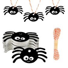 50PCS Spider Halloween Party Decorations with Strings for Gifts and Spiders