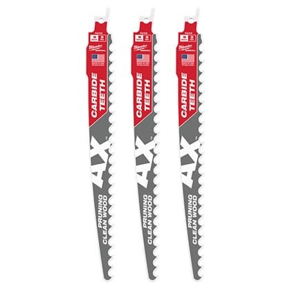 Milwaukee 48-00-5332 9" 3 TPI AX Carbide Teeth SAWZALL Blade for Pruning, 3-PK