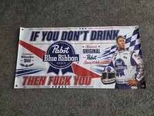 Pabst Cinta Azul Ricky Bobby NASCAR Banner 48x24 Vinilo Carreras Cerveza Letrero Mancave