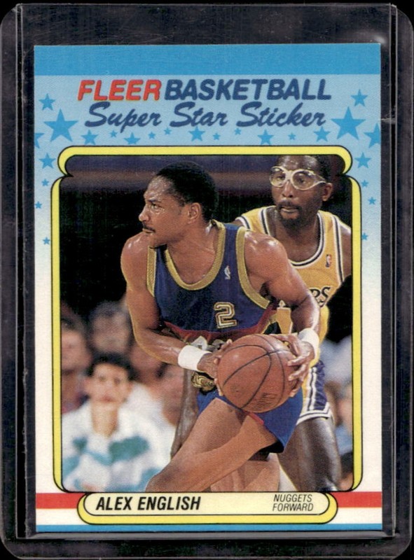 1988-89 Fleer Alex English Stickers #4 Nuggets