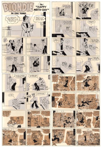 Original Comic art  BLONDIE COMICS MONTHLY #62 COMPLETE FOURTH 4 PAGE STORY 1954