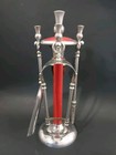 Unusual IANTHE Chrome Fireside Companian Fireplace Set 1949  England Red Chrome — photo 9