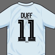 05/06 London Blue Team Away Name Set Duff #11 Soccer Heat Transfer Fan Kit