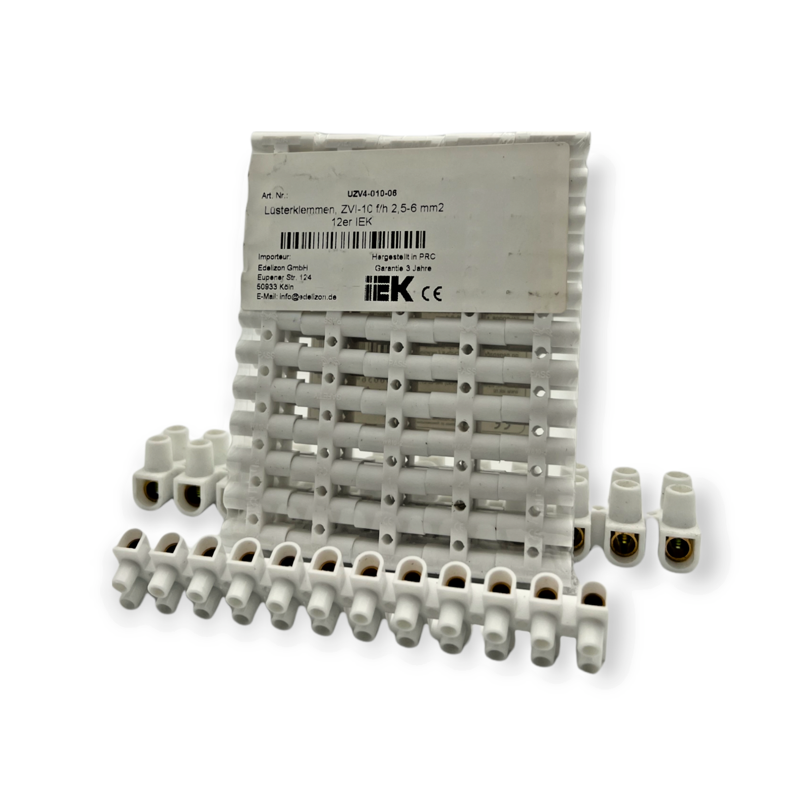 10 Stück 12-polige Lüsterklemmen Aus Polypropylen - Für Querschnitte 1mm² Bis 16mm²