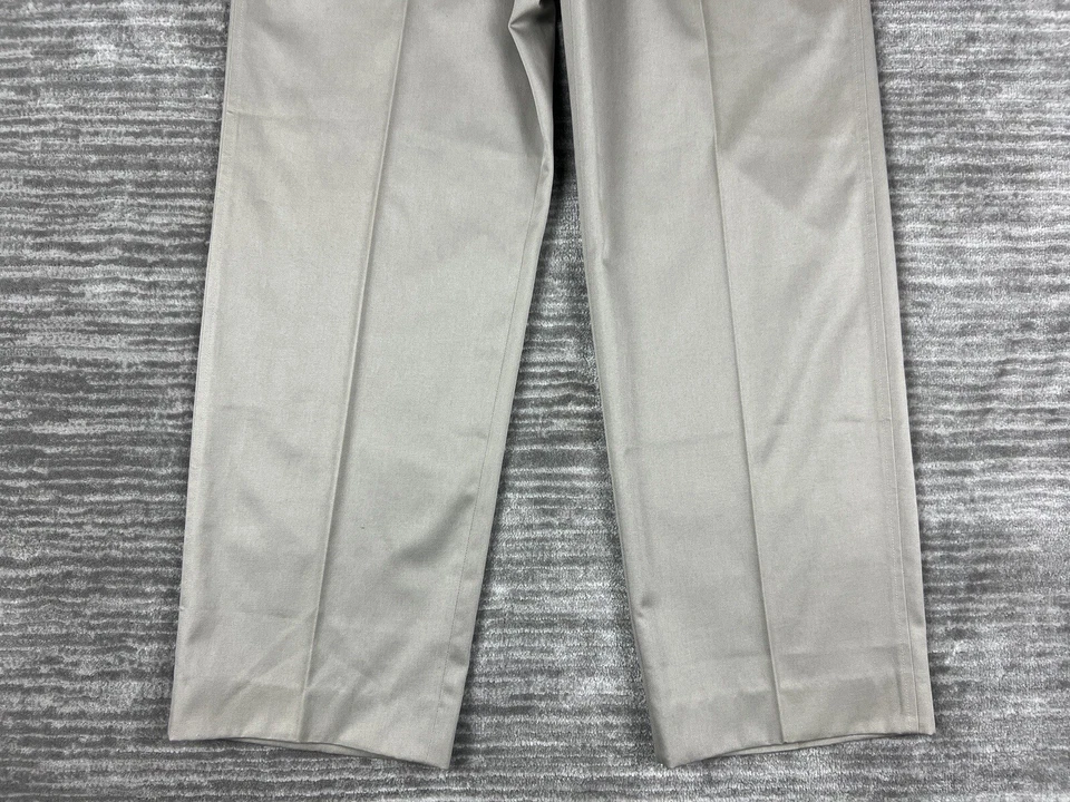Lands End Pants Mens 36 Beige Classic Twill Flat Front Chino Made in USA - Image 3 of 4