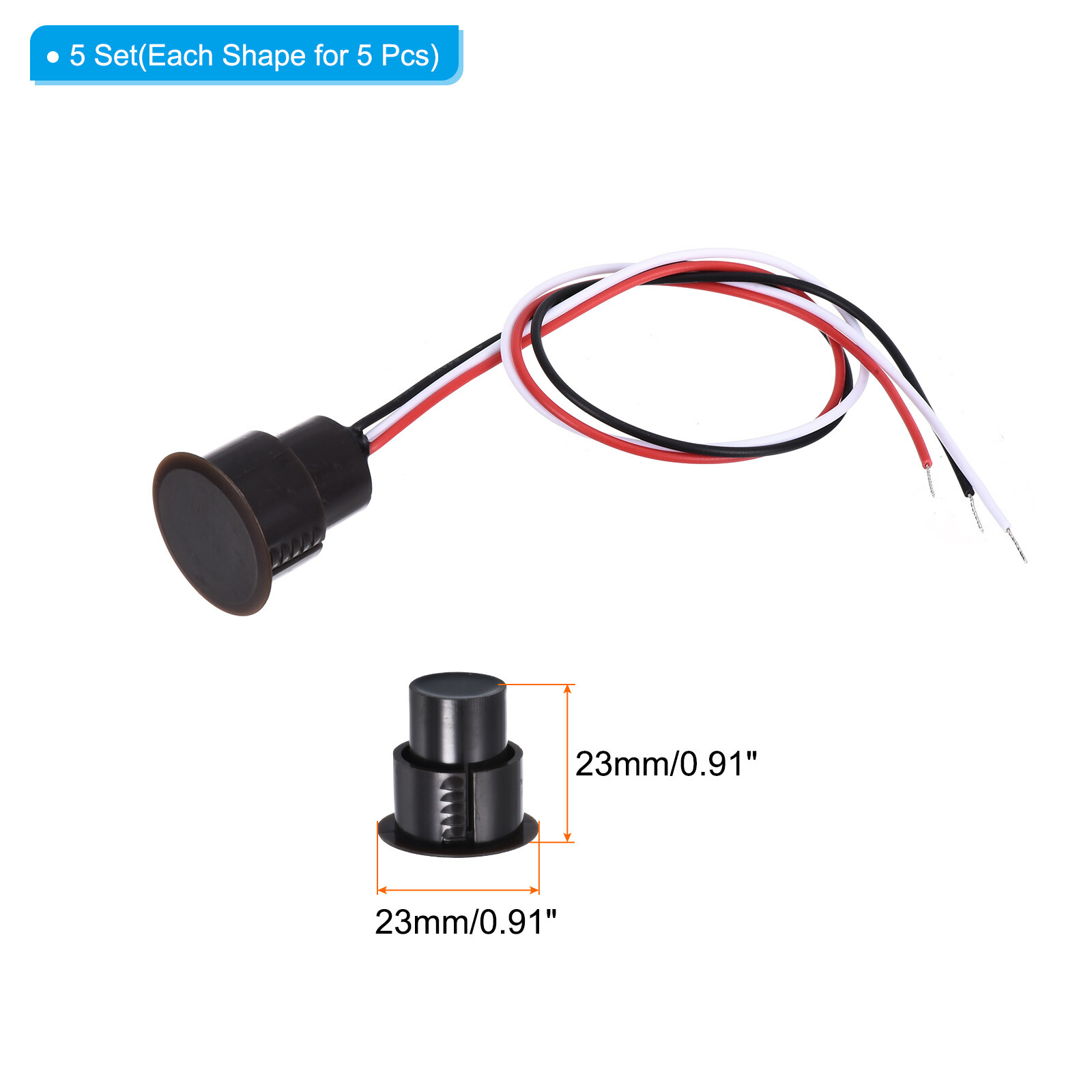 Magnetic Reed Switch, 5 Pack NO NC Door Sensor Window Contact Switch ...