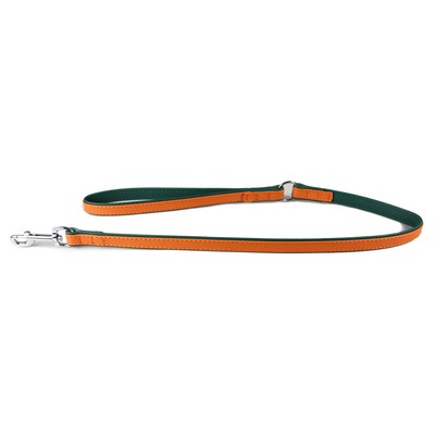 Das Lederband Hunde Leine Firenze orange/forest, diverse Größen, NEU