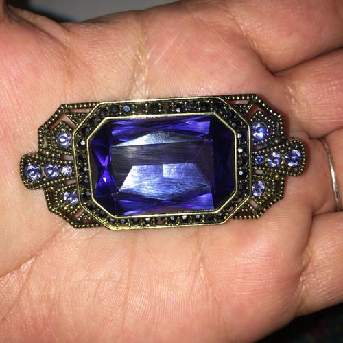 Heidi Daus Blue Stone and Marcasite Brooch - Picture 4 of 4