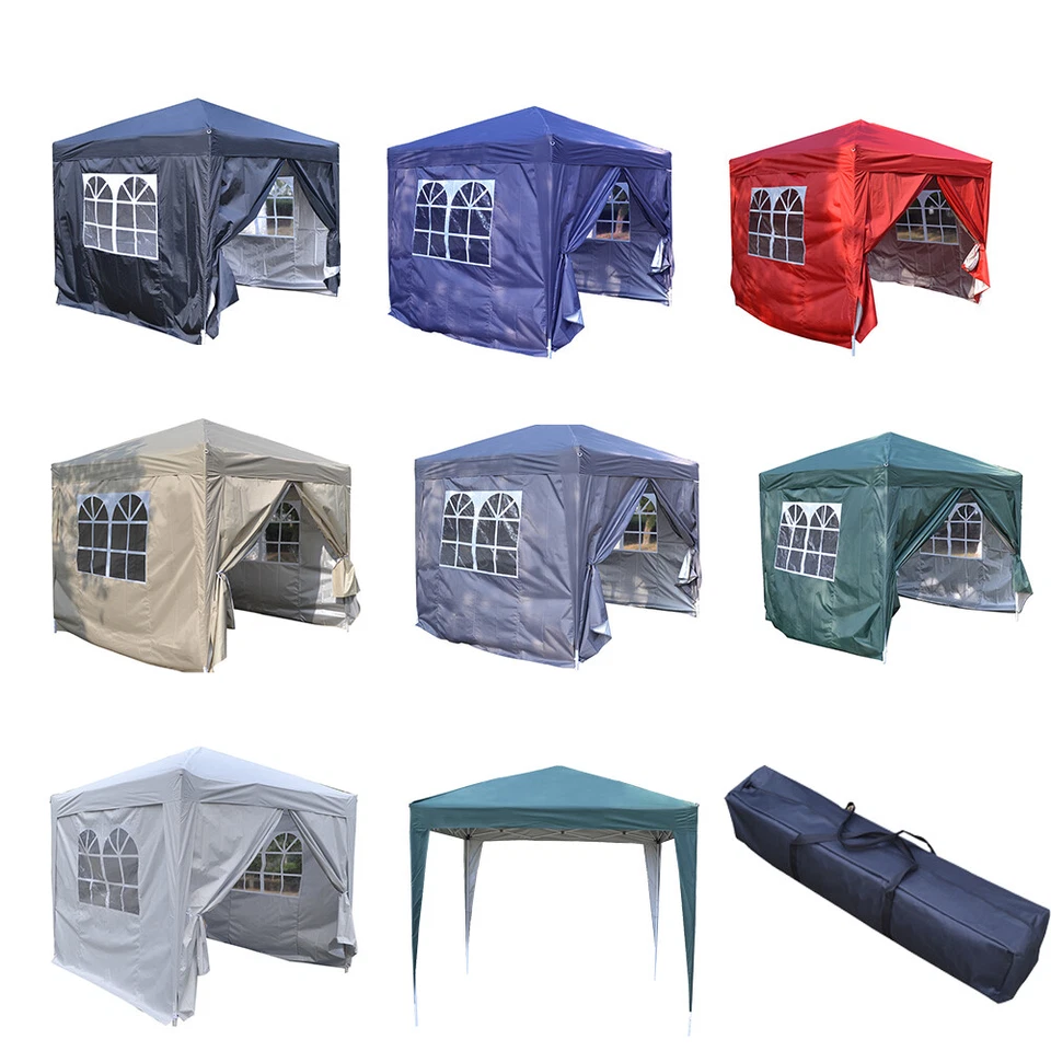 2.5x2.5m Heavy Duty Pop Up Gazebo Marquee Garden Party Tent Canopy with 4 Sides