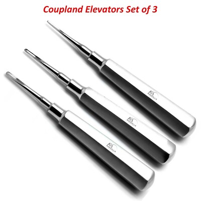 Coupland Elevators Dental Extraction Set Of 3 Surgical Root Extracting Loosen CE