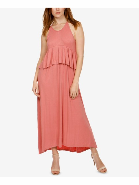 pink ribbed maxi dress
