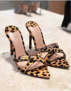 leopard print heeled mules