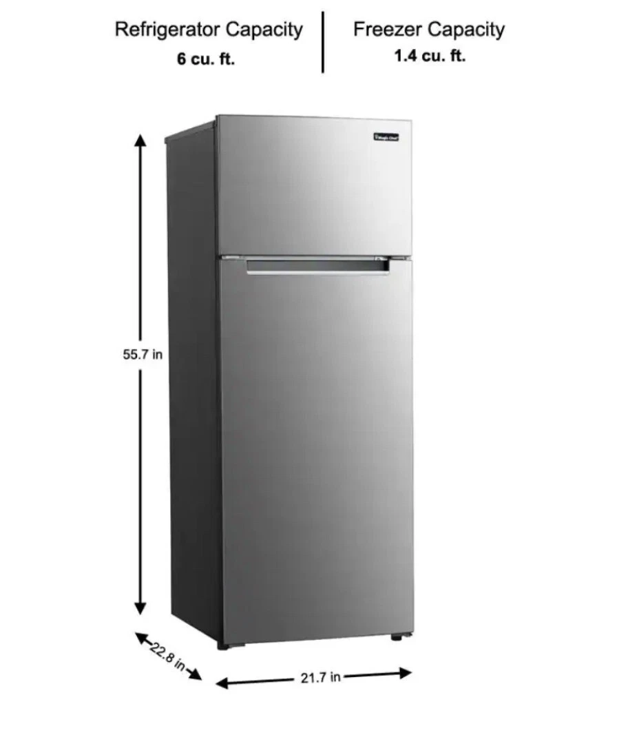 7.3 cu. ft. 2 Door Mini Fridge Freezer Apartment Size Refrigerator Small  Cooler