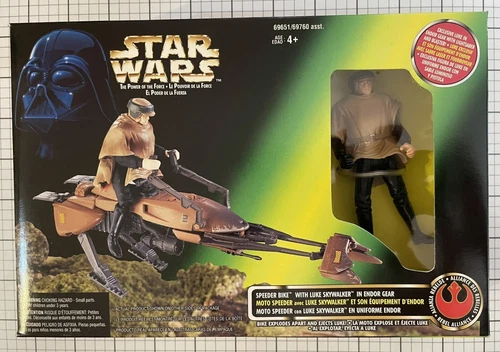 Star Wars The Power Of The Force SPEEDER BIKE w/LUKE SKYWALKER Endor Gear 1996
