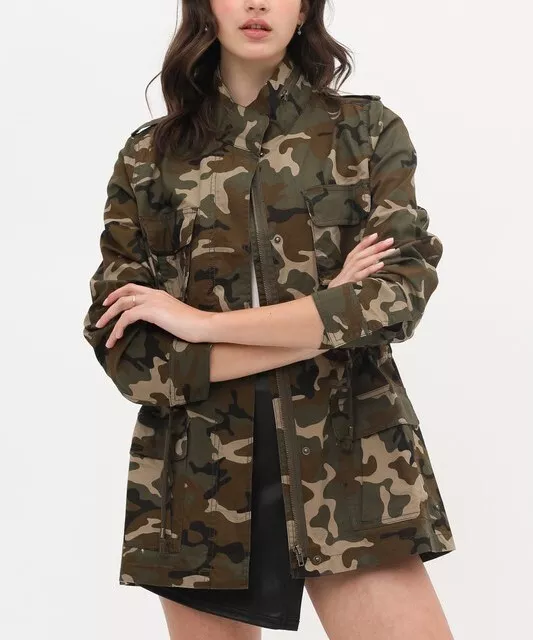 Women s Relaxed Army Camouflage Jacket New eBay