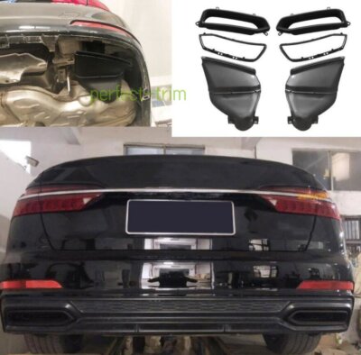 trim For Audi A6 2019-2022 Black Titanium Rear Tail Exhaust