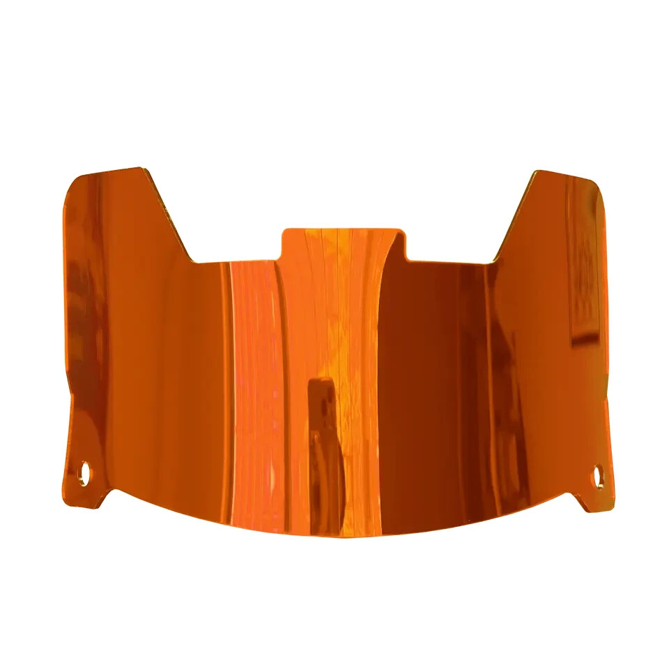 ORANGE CHROME MIRROR Full Size Football Flex Visors +Clips FOR DISPLAY USE ONLY