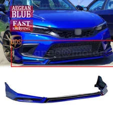 For Honda Civic Sedan Hatch 2022-24 Yofer V3 Style Aegean Blue Front Bumper Lip