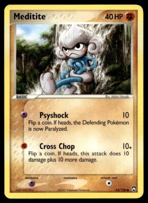 Meditite 55/108 Pokemon Card Power Keepers Common 40 HP Near Mint M27